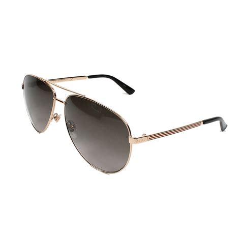 gucci metal pilot sunglasses gold|gucci 60mm aviator sunglasses.